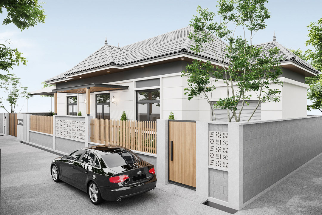 Nhà cấp 4 gác lửng mái nhật