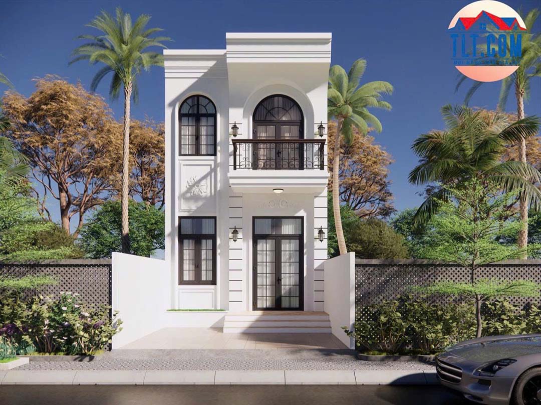 Thiết kế 3D nhà phố 2 tầng