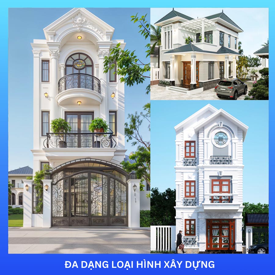 Thiết kế kiến trúc nhà đa dạng