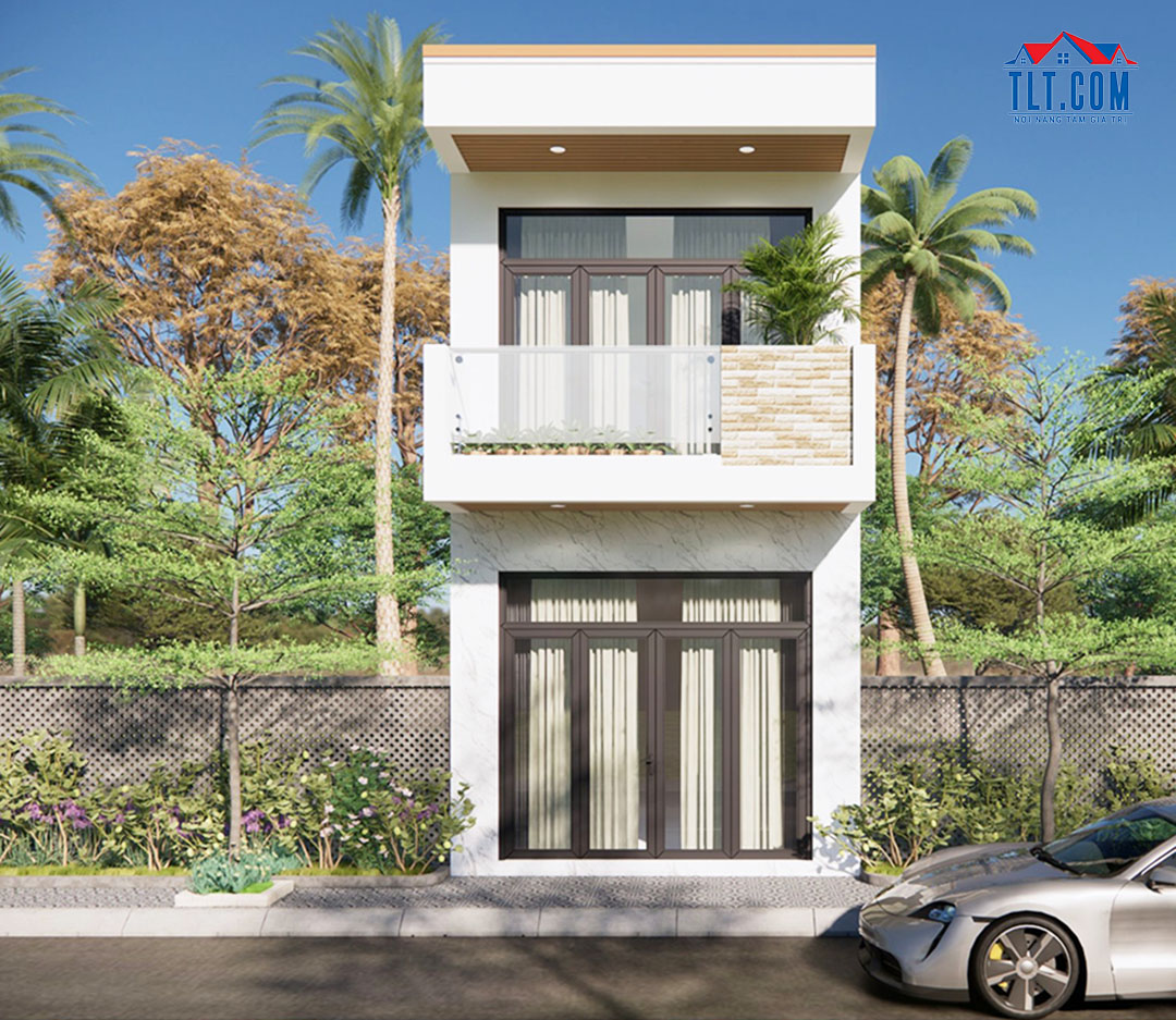 Thiết kế nhà 3D mẫu nhà 1 trệt 1 lầu