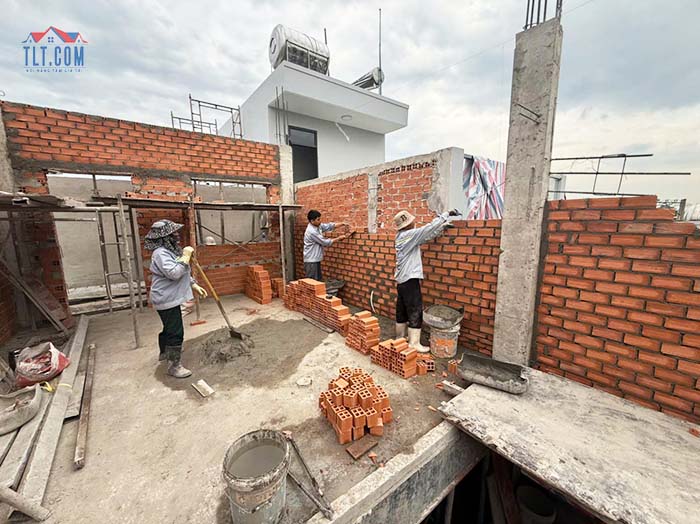Thi công thô hạng mục xây tường