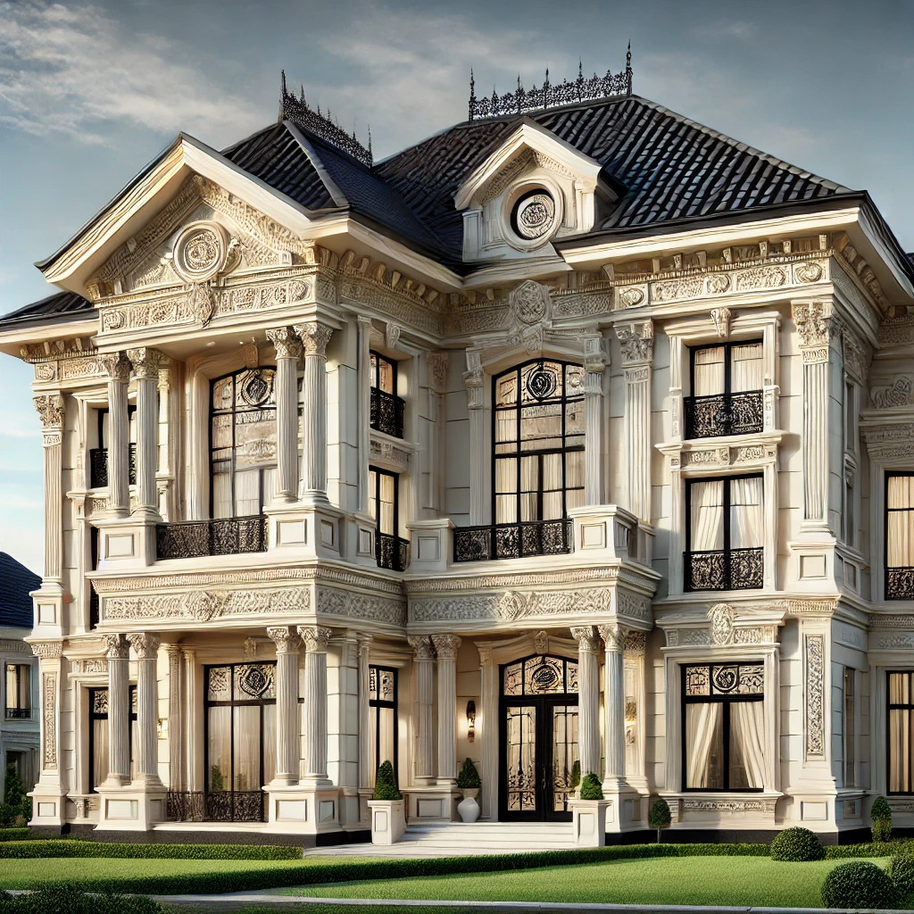 nhà 2 tầng tân cổ điển