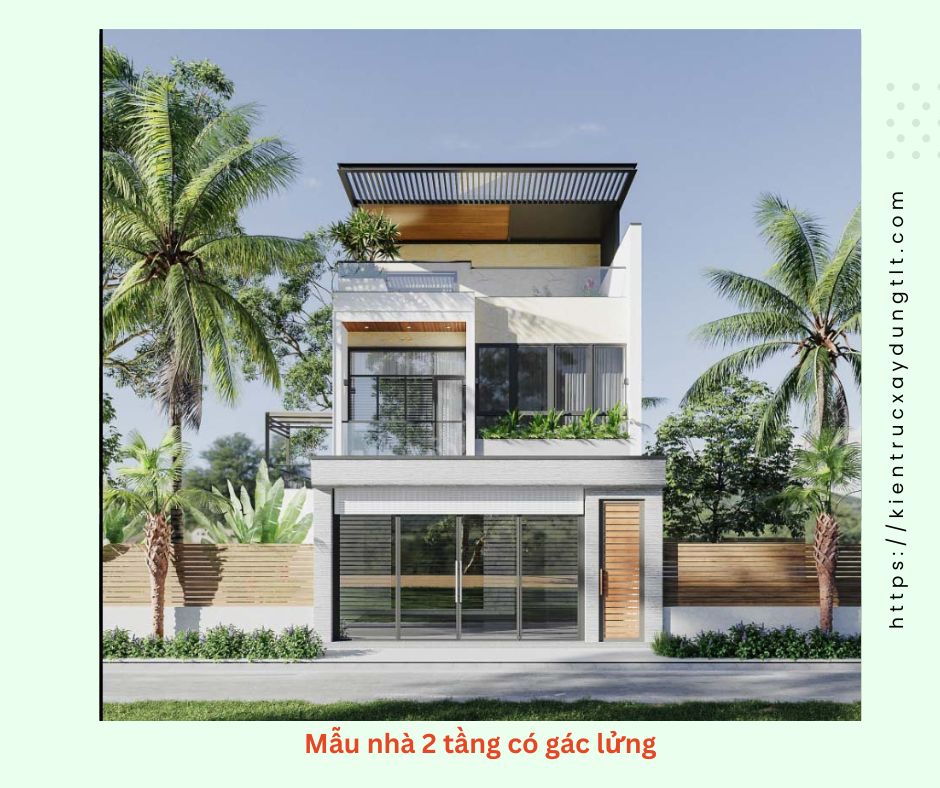 Mẫu nhà 2 tầng gác lửng tại hồng ngự