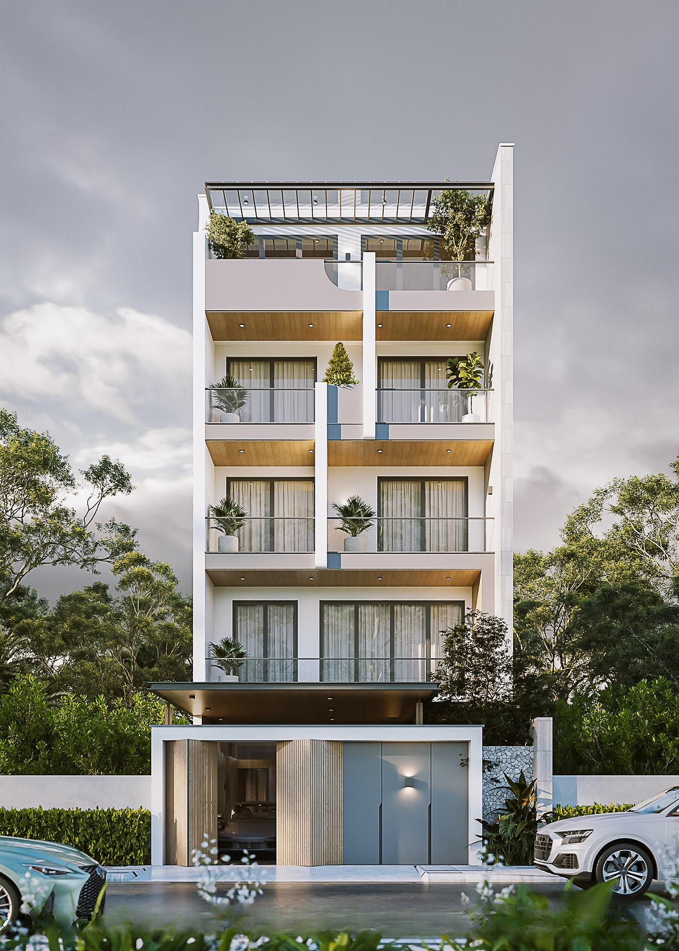 Nhà 1 trệt 3 lầu tum