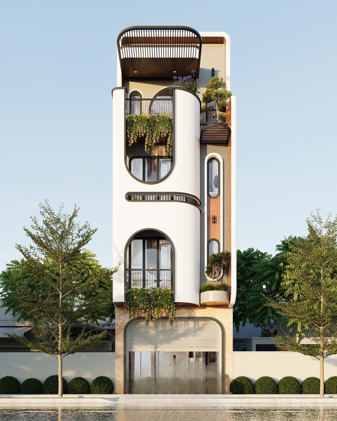 nhà phố 1 trệt 3 lầu 1 tum