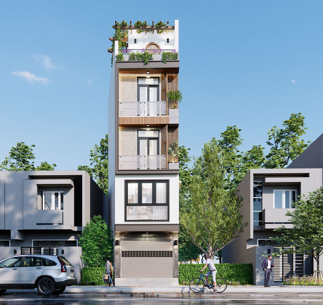 Xây nhà 1 trệt 3 lầu 1 tum trọn gói