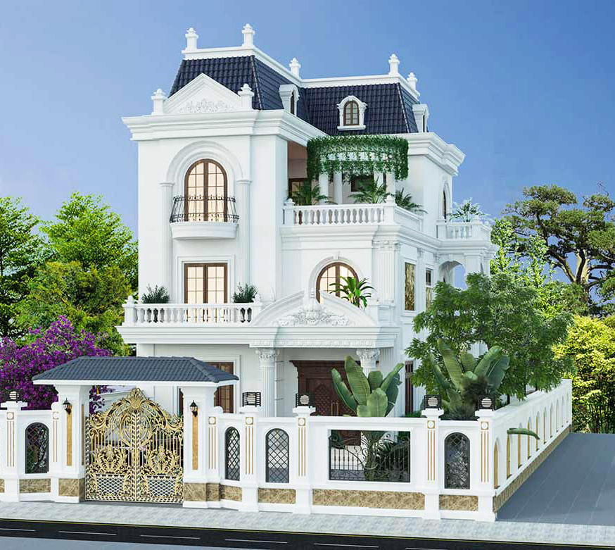 mẫu nhà cổ điển kiểu pháp