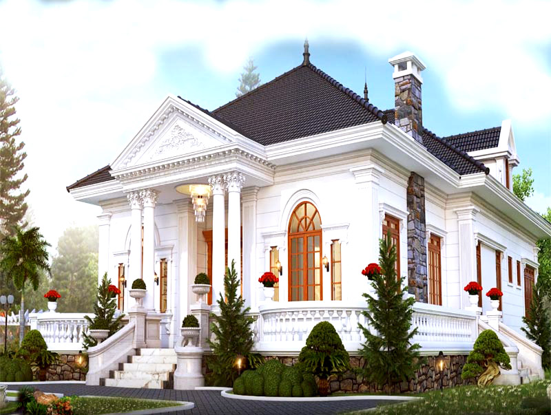 mẫu nhà cổ điển kiểu pháp