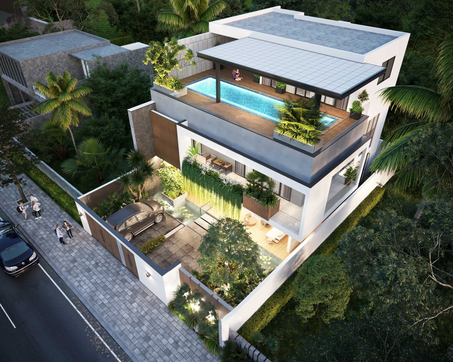 thiết kế biệt thự có hồ bơi