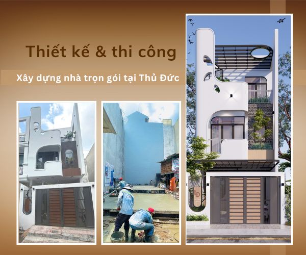 Xây nhà phố 3 tầng tại Thủ Đức