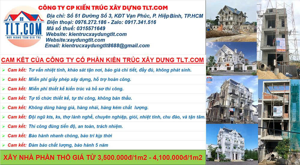đơn giá xây nhà phần thô