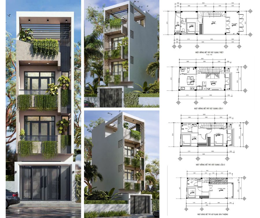 thiết kế kiến tr&uacute;c nh&agrave; phố