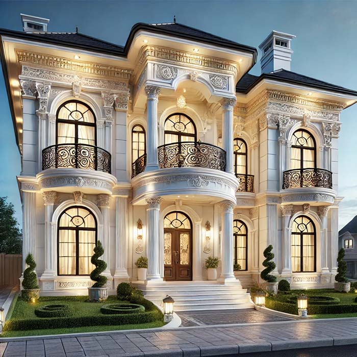 Nhà 2 tầng phong cách tân cổ điển