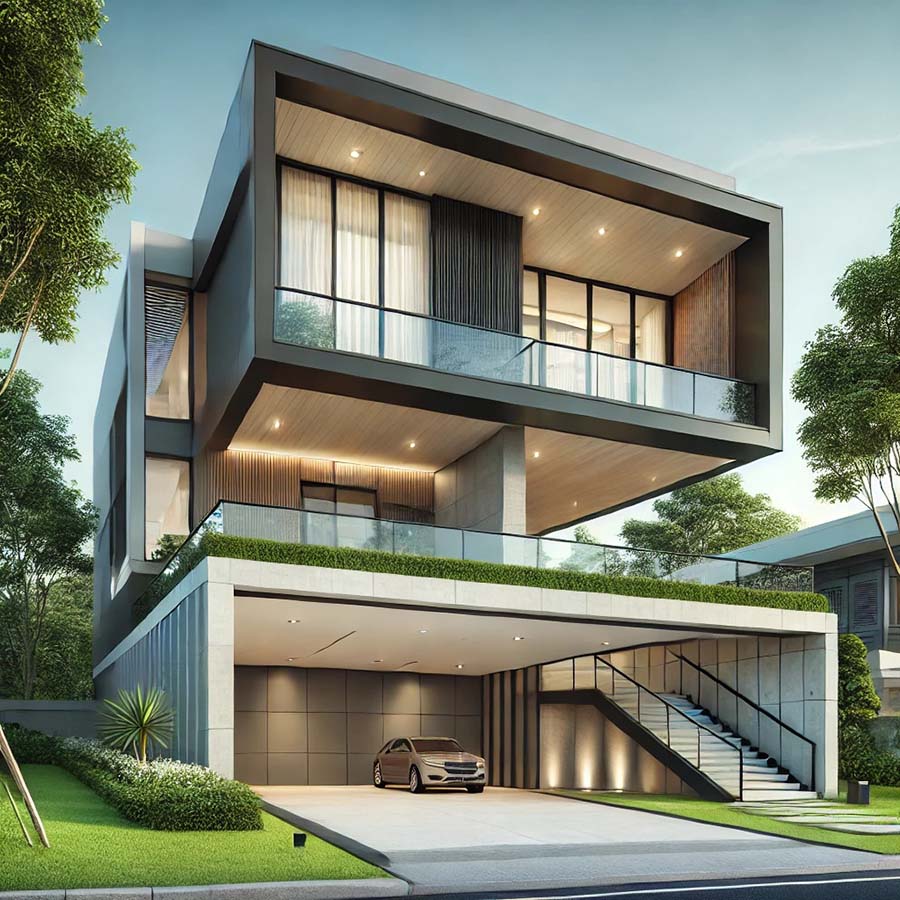 Mẫu nhà tầng hầm chìm