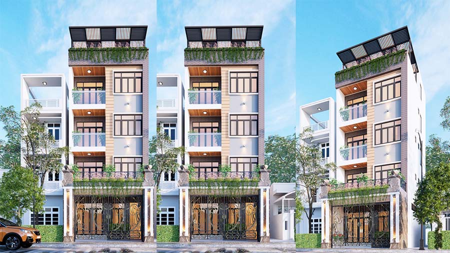 Mẫu nhà 4 tầng 1 tum đẹp hiện đại