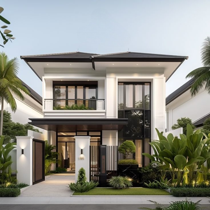 Mẫu nhà 2 tầng mái Nhật