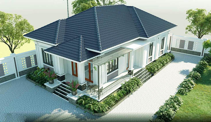 Biệt thự 1 tầng mái Nhật