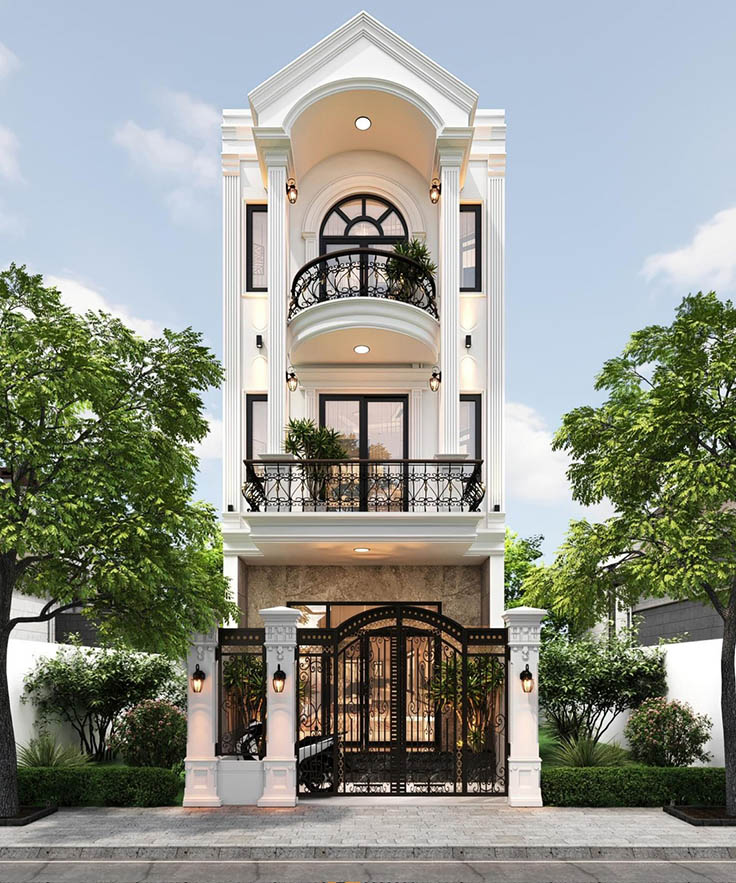 Mẫu nhà mái thái 5x20m