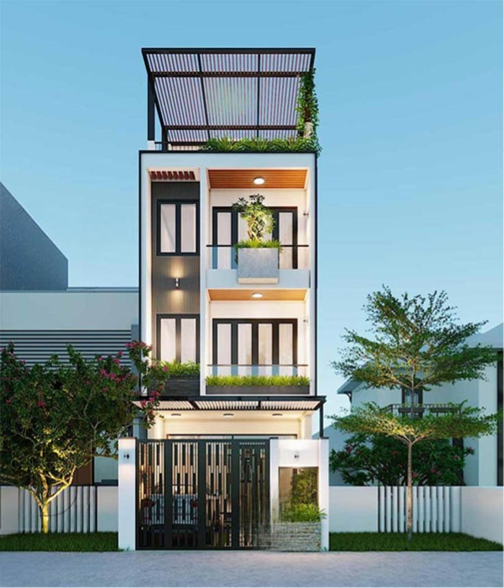 Nhà 1 trệt 2 lầu 5x20m