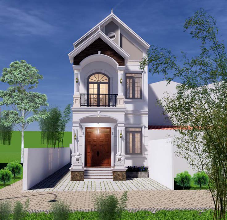 Mẫu nhà mái Thái 5x20m