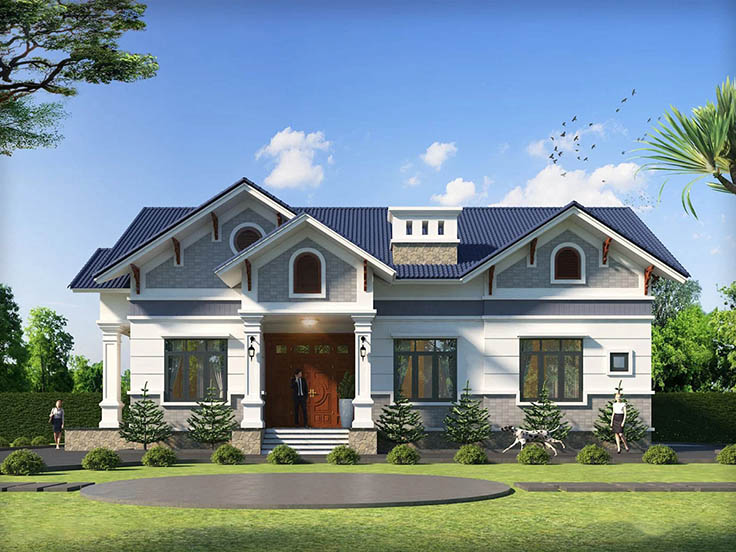 Mẫu nhà sân vườn 5x20m