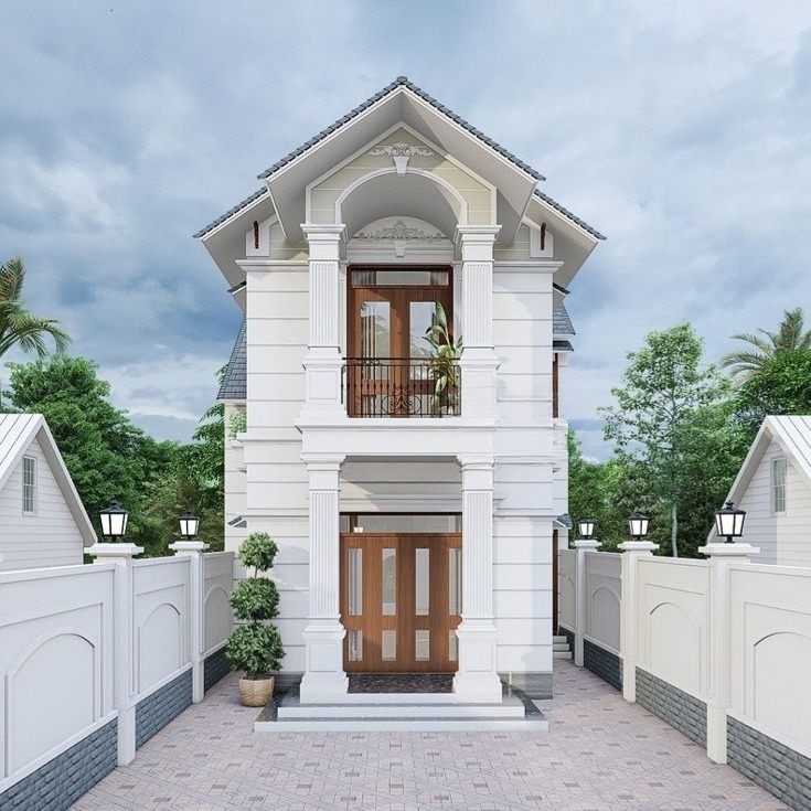 Mẫu nhà 1 trệt 1 lầu mái thái