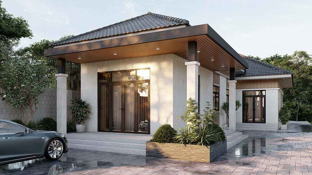 Mẫu nhà cấp 4 mái Nhật tại Thủ Thừa