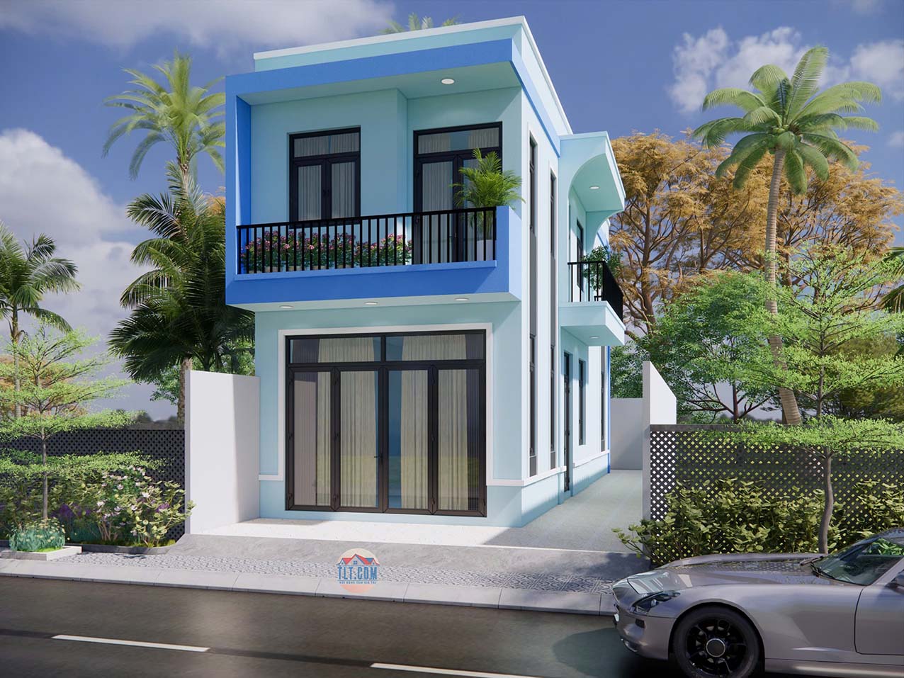 Mẫu thiết kế 3D nhà 2 tầng tại Hóc Môn