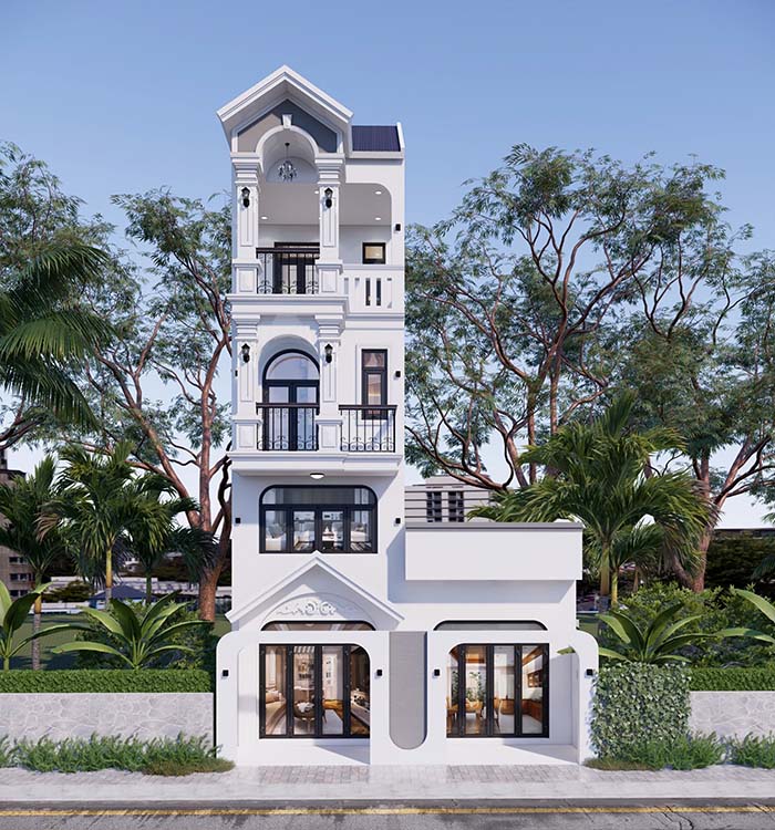 Mẫu nhà 1 trệt 3 lầu 4x25m