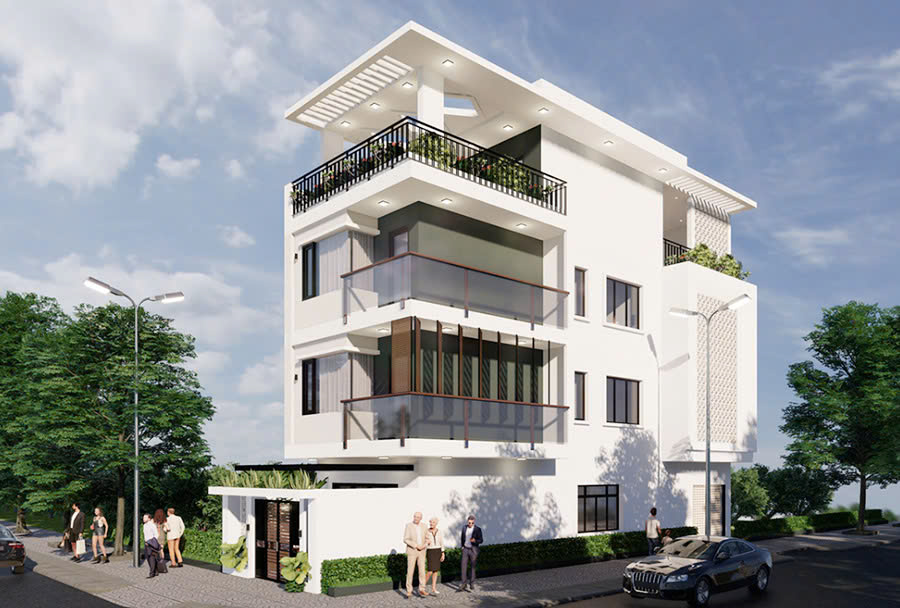 Mẫu biệt thự nhà 4 tầng