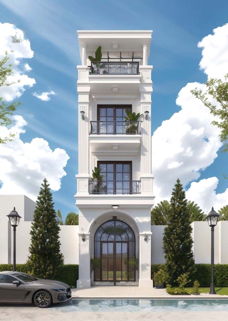 Mẫu nhà 1 trệt 3 lầu tại châu thành