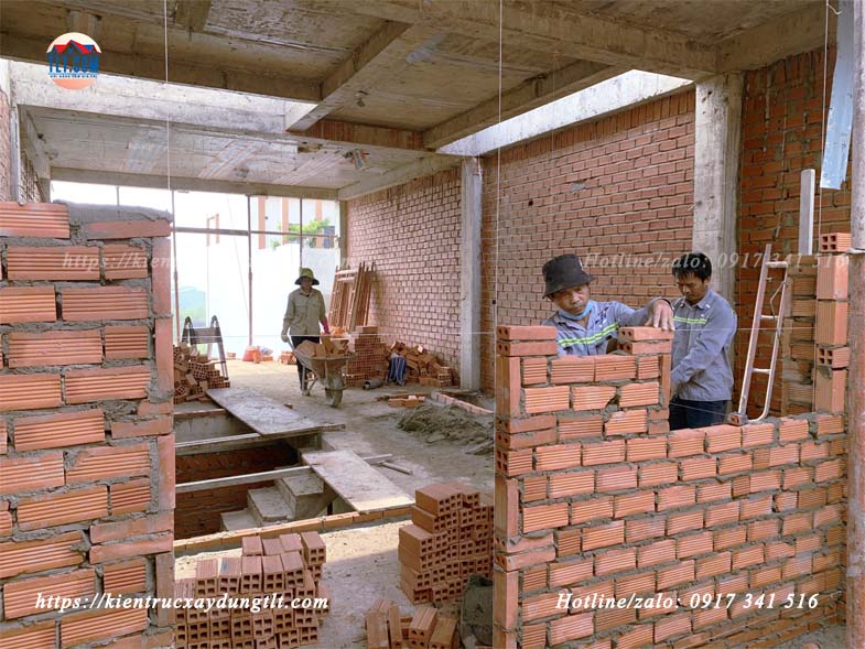 Xây nhà phần thô - Công đoạn xây tường gạch