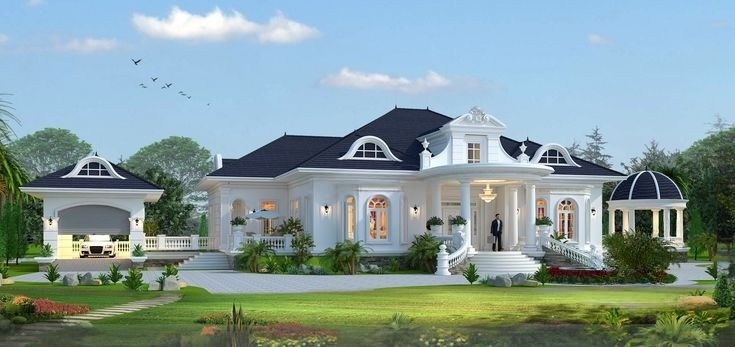 Mẫu nhà tân cổ điển 1 tầng