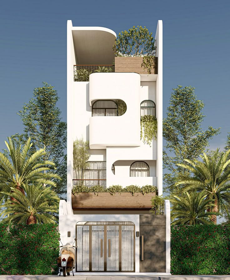 Nhà 1 trệt 1 lửng 2 lầu phong cách hiện đại