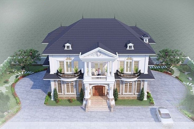 mẫu nhà biệt thự mái thái