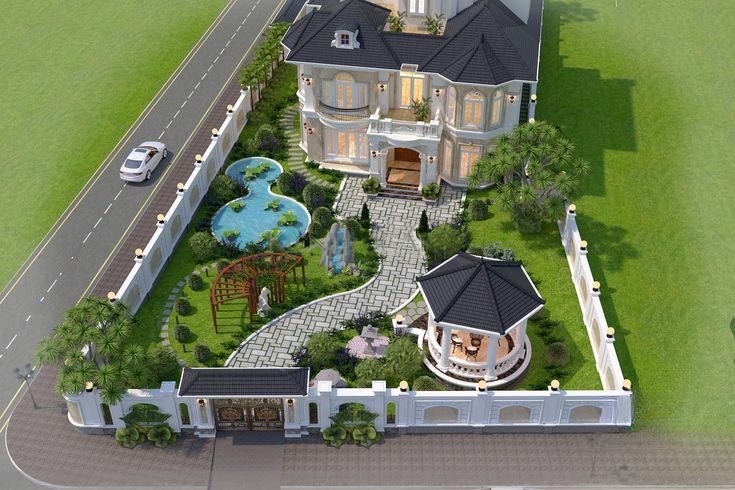 Mẫu nhà biệt thự sân vườn kiểu châu âu