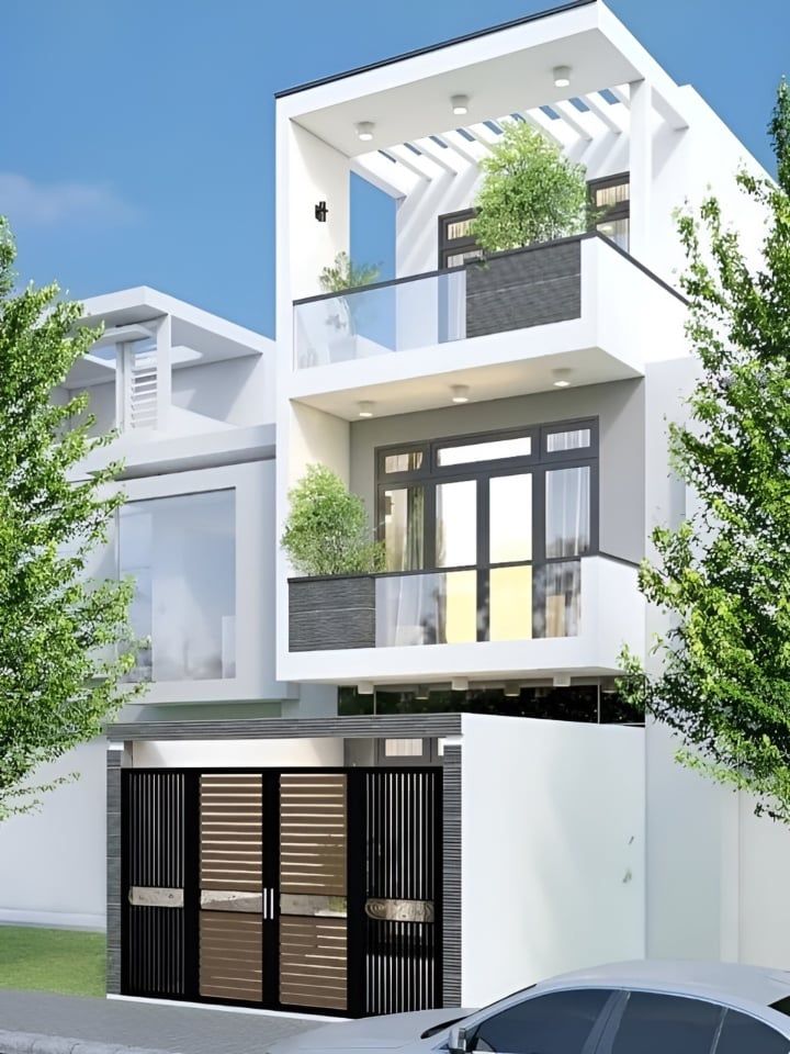 nhà 1 trệt 1 lầu 1 tum