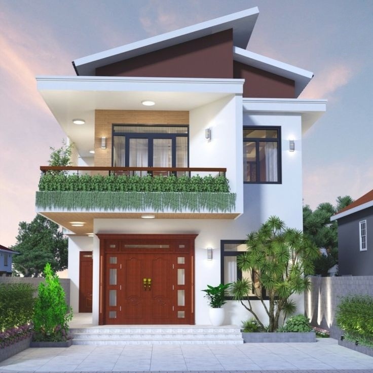 Nhà phố 2 tầng mái lệch