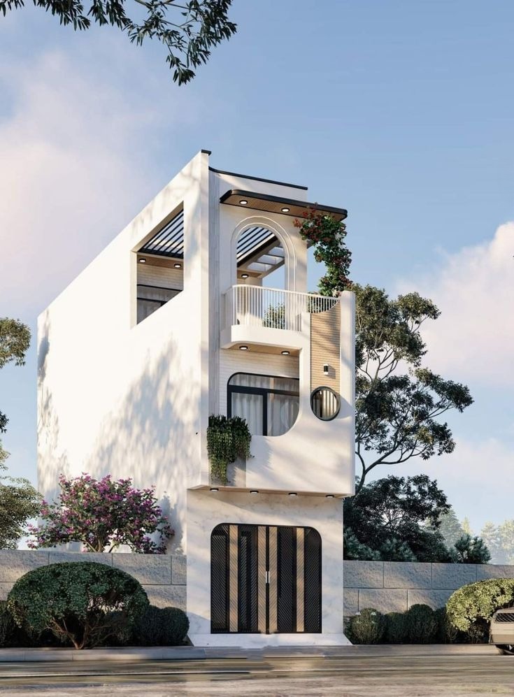 Mẫu nhà 1 trệt 1 lầu 1 tum tại Long Xuyên