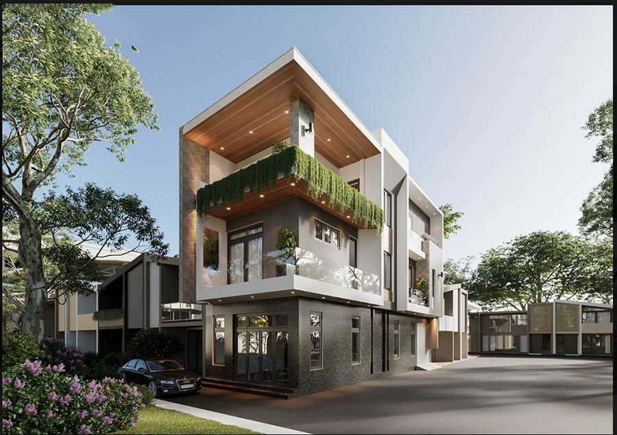 Mẫu biệt thự mini 4x17m