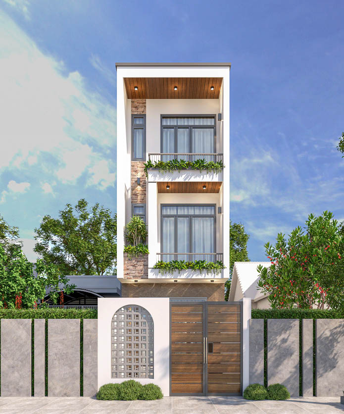 Mẫu nhà 1 trệt 2 lầu 4x17m