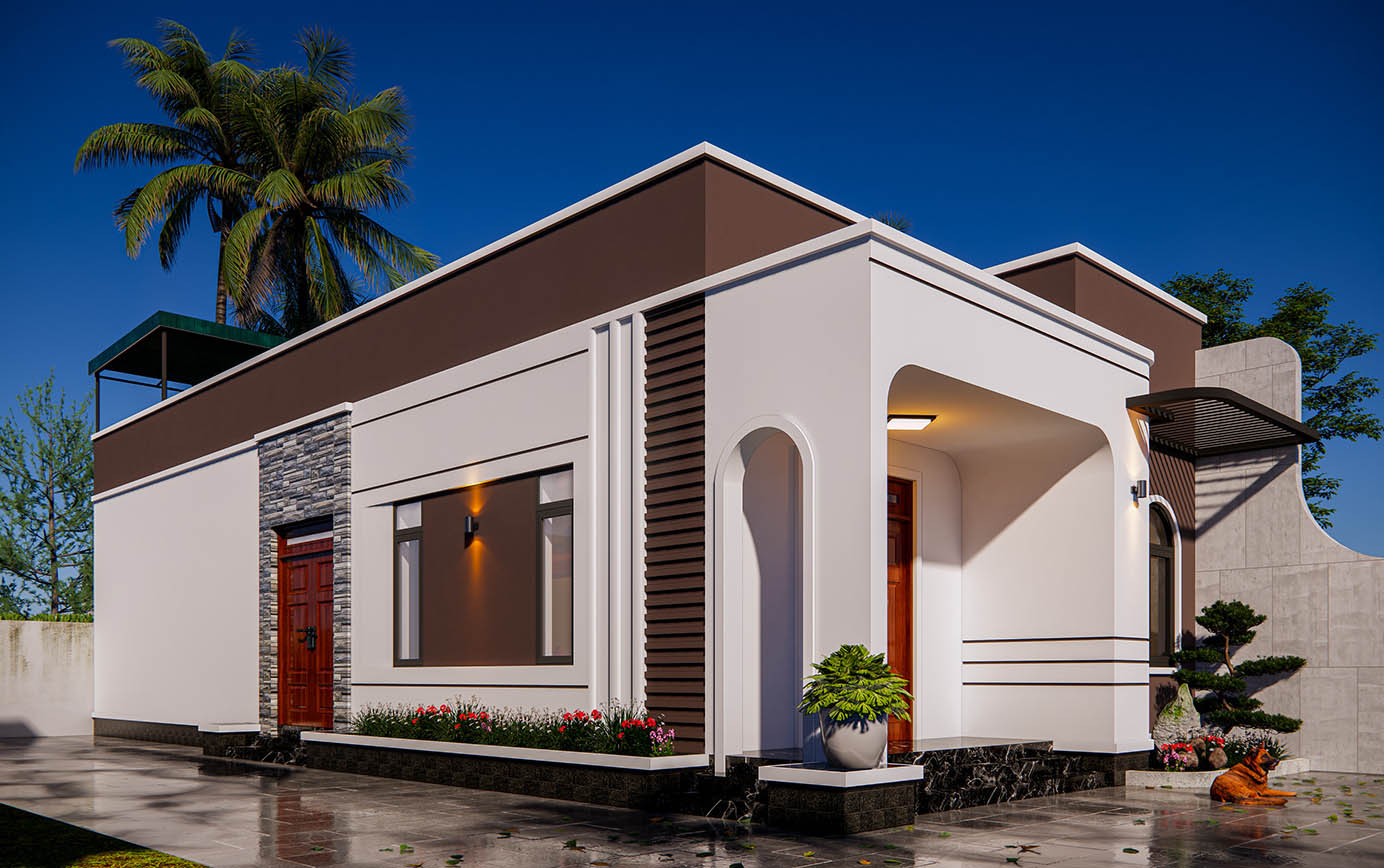 Mẫu nhà cấp 4 mái bằng