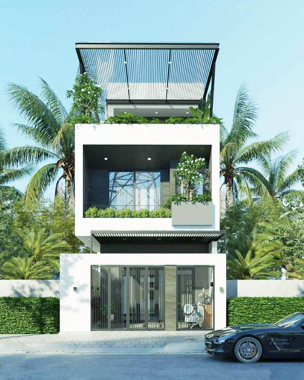 Nhà 1 trệt 1 lầu sân thượng