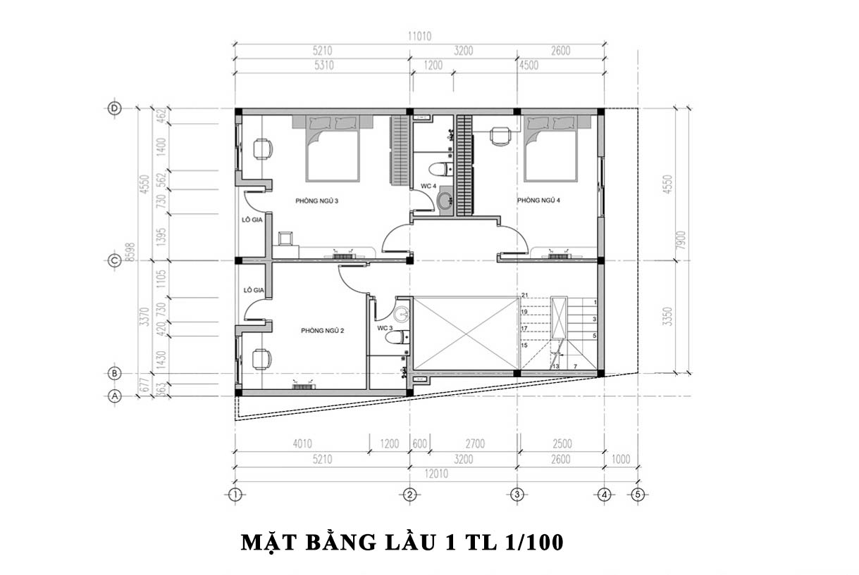 Mặt bằng lầu 1