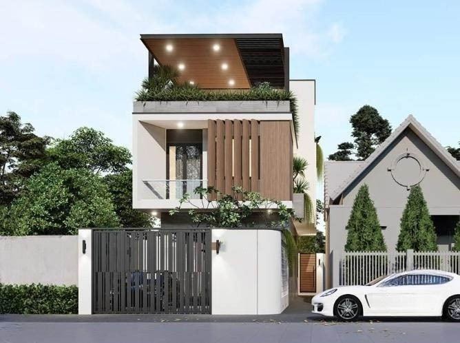 Nhà 1 trệt 1 lầu sân thượng