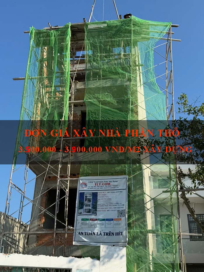 giá xây nhà phần thô