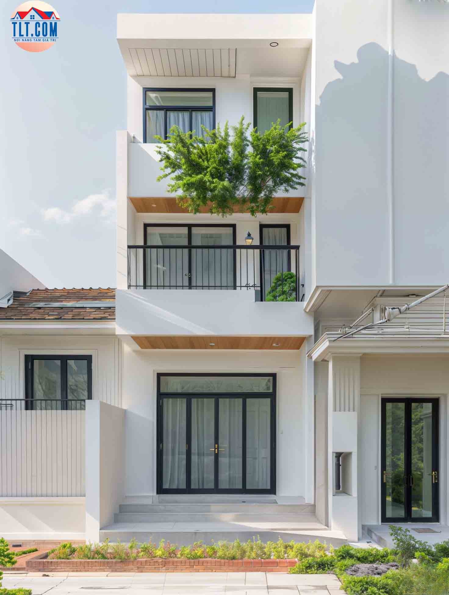 Mẫu nhà 1 trệt 2 lầu hiện đại