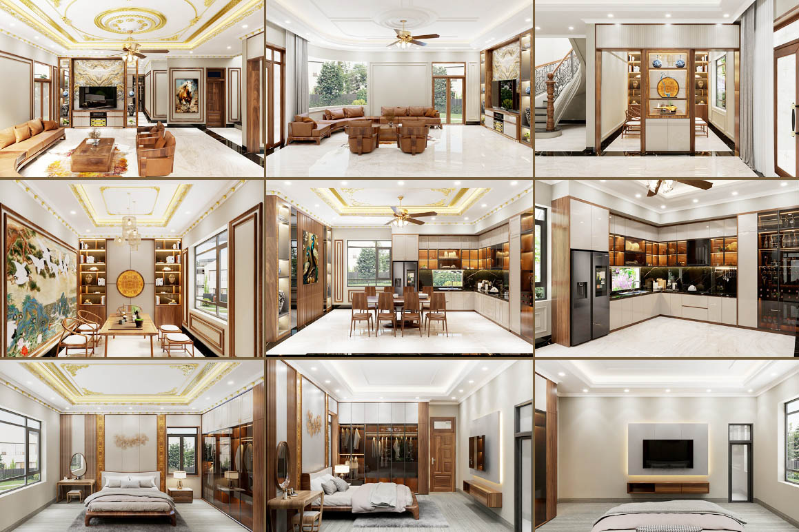 Hình thiết kế nội thất phong cách tân cổ điển