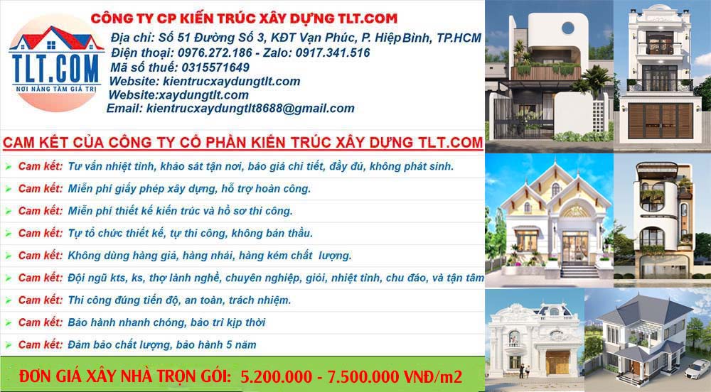giá xây nhà trọn gói tphcm