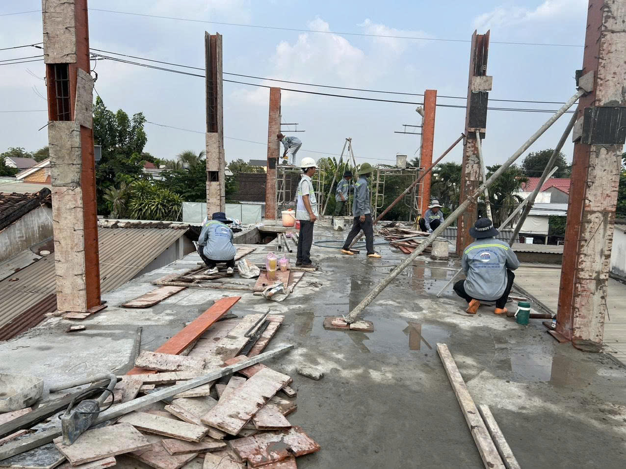 thi công đổ bê tông cốp pha